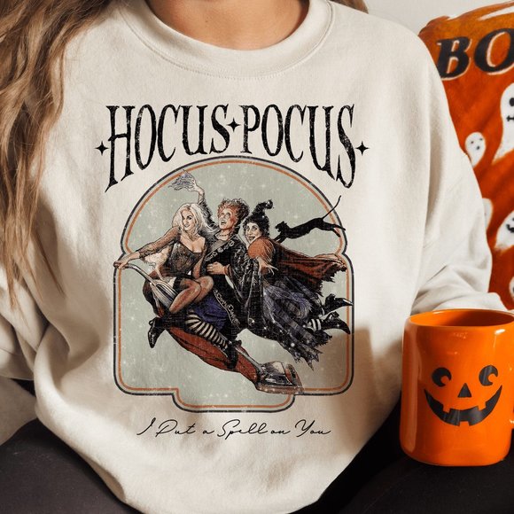 Desert Bloom Darlin Sweaters - I Put a Spell On You Hocus Pocus Halloween Sand Sweatshirt 2XL